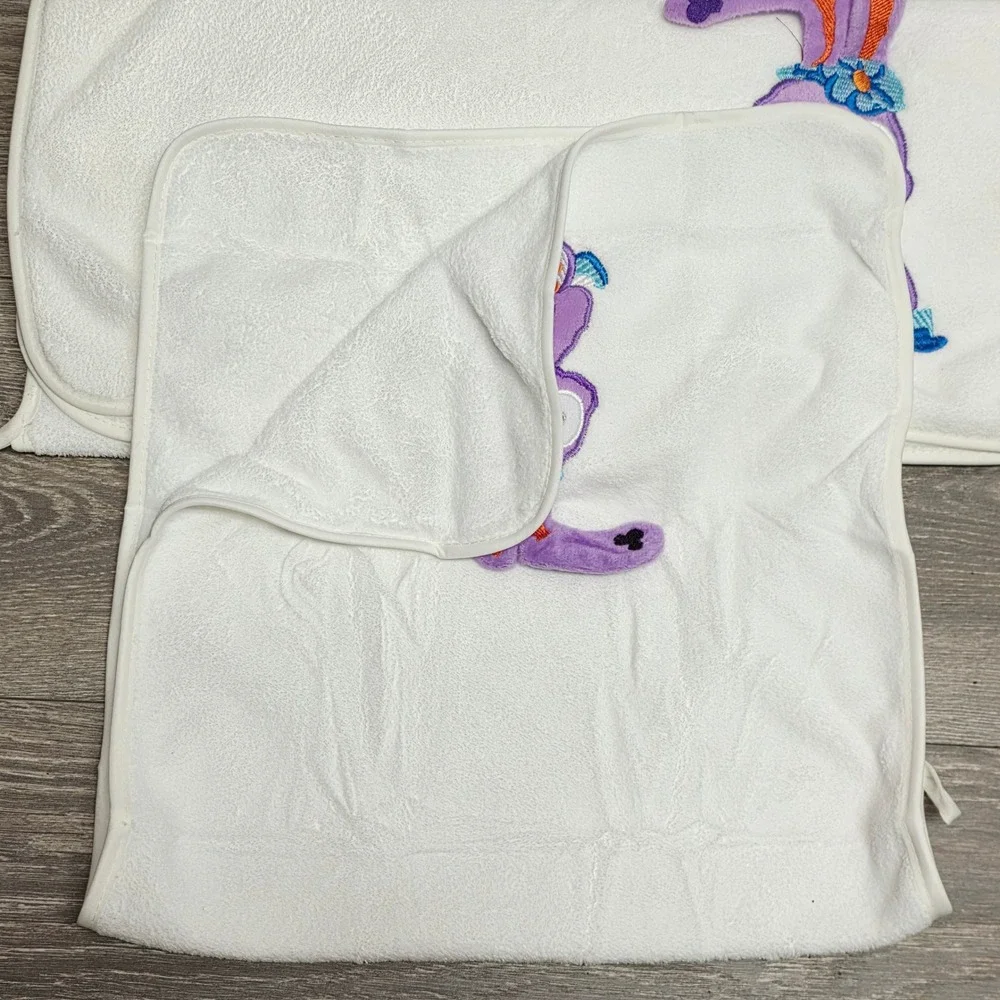Atensko StellaLou Bunny 3pc Hand Towel Set White Microfiber Embroidered Kawaii